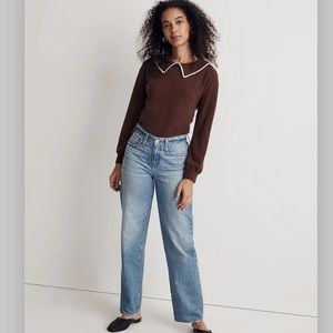Madewell Ruffle-Collared Long-Sleeve Top